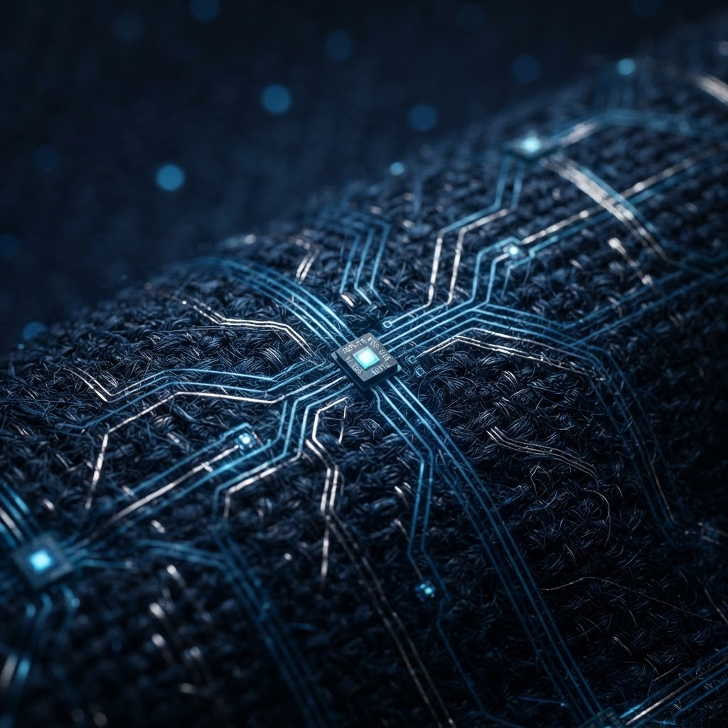 Smart textile fabric with embedded sensors and circuitry